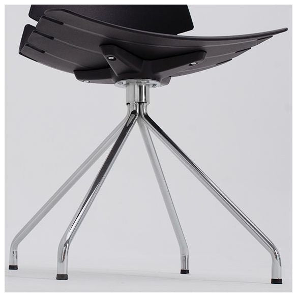 Silla lateral de plástico contemporánea Silla de comedor con respaldo sólido para restaurante