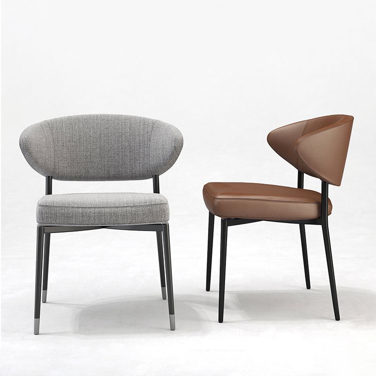 Modern Style Open Back Dining Side Chair Upholstered Side Armless Chairs