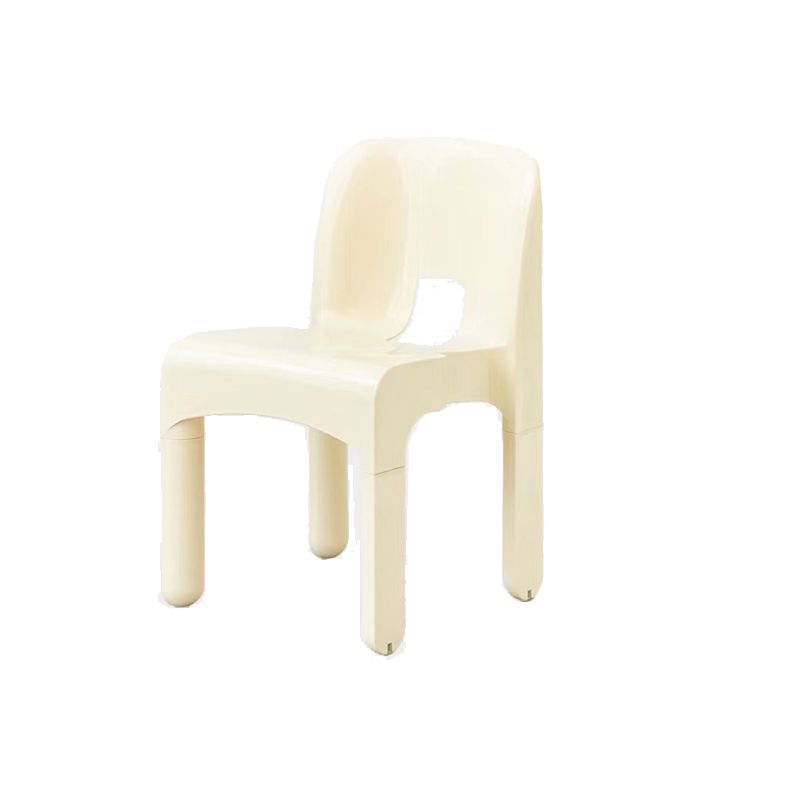 Plastic Dining Chairs Nordic Style Open Back Dining Chair for Dining Room