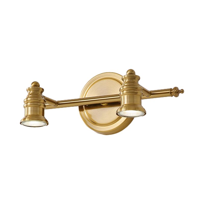 Linear Bathroom Vanity Mirror Light Traditionalism Metal 2/3/4-Bulb Brass Wall Sconce Lighting