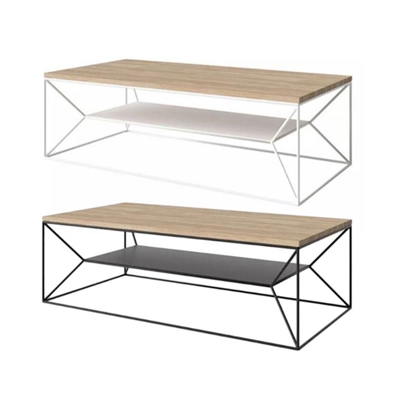 15.75"W TV Stand Industrial Style Open Storage TV Console with 2-shelf