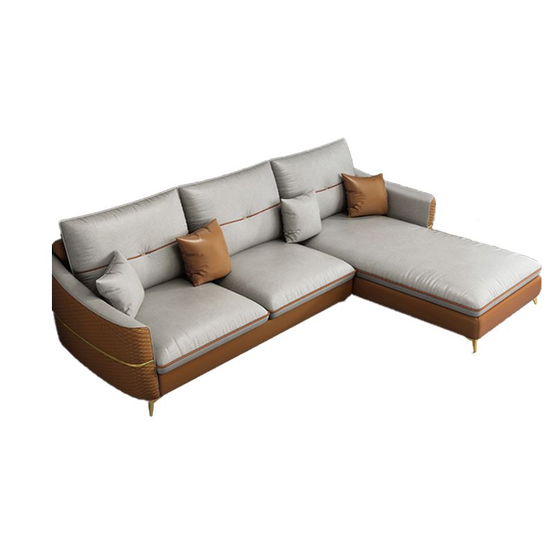 37.4 " H Faux Leather Flared Arm Sofa & Chaise for Living Room