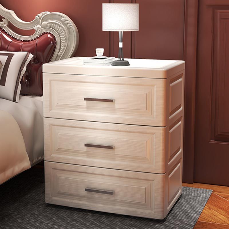 Contemporary Style Non-Hanging Armoire Plastic Cabinet with Drawers