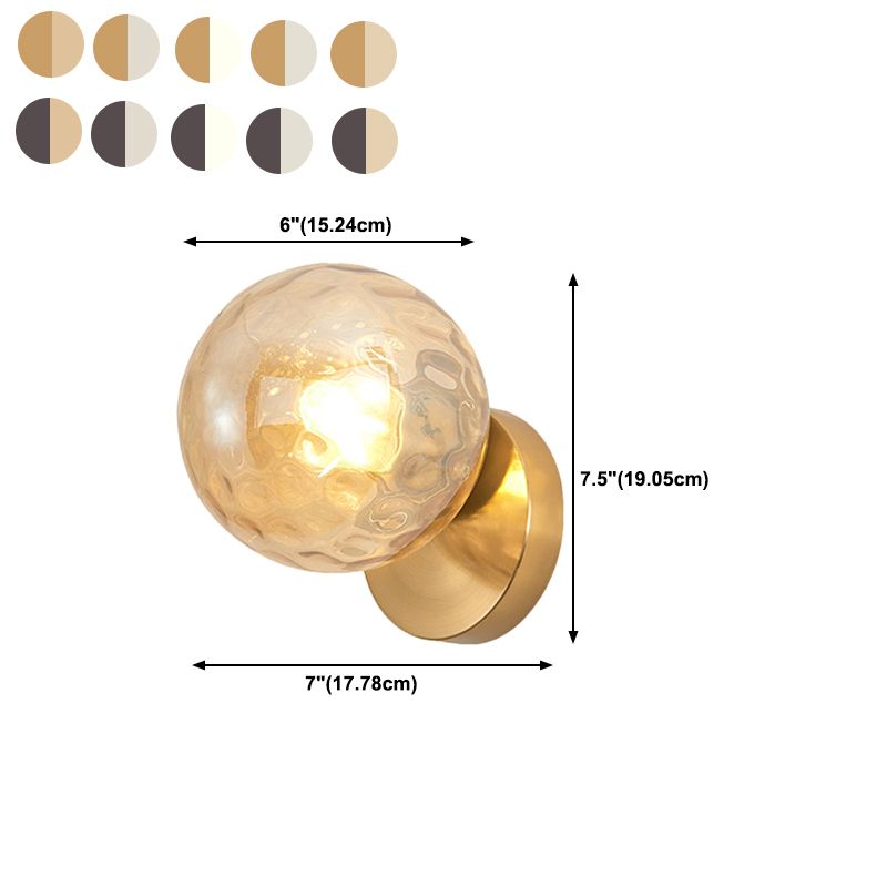 Glass Spherical Shape Wall Lights Modern Style 1 Light Wall Mount Fixture for Living Room