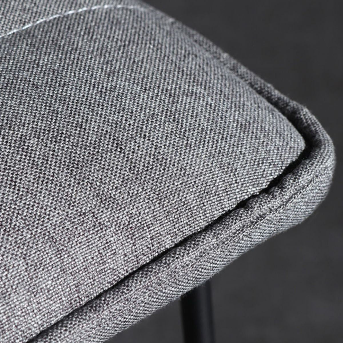 Contemporary Upholstered Armless Bar Stool with Black Metal Base