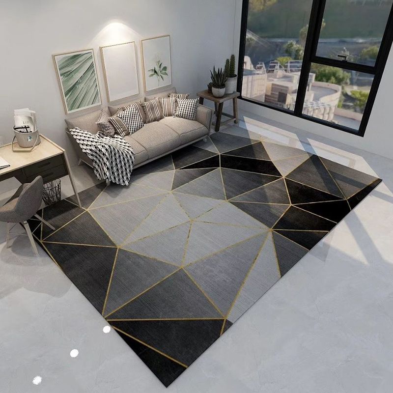 Creative Graphic Printed Carpet Polyester Rug Non-Slip Backing Indoor Rug for Home Decoration