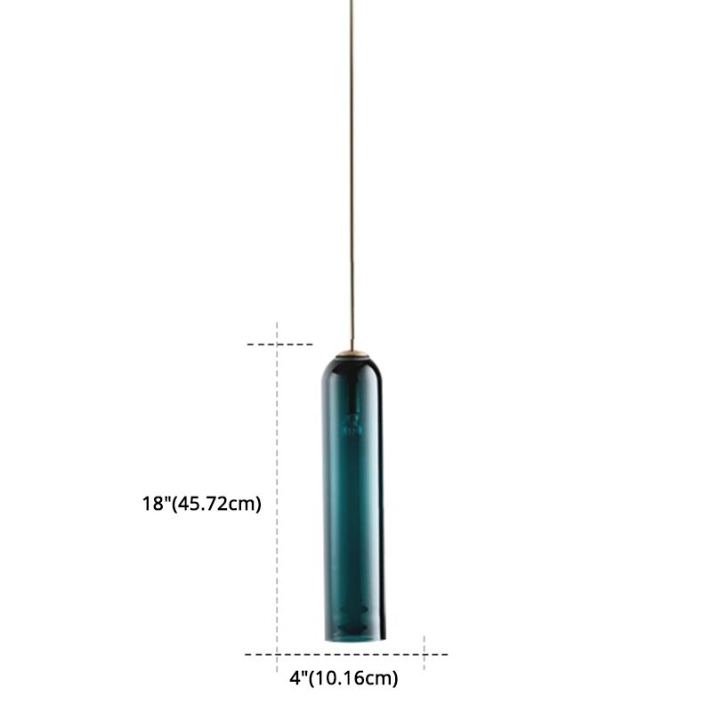 17.7 "Altura Minimalista Carril de vidrio en forma de tubo de luz 1 luz mini luz colgante con cable ajustable de 47"