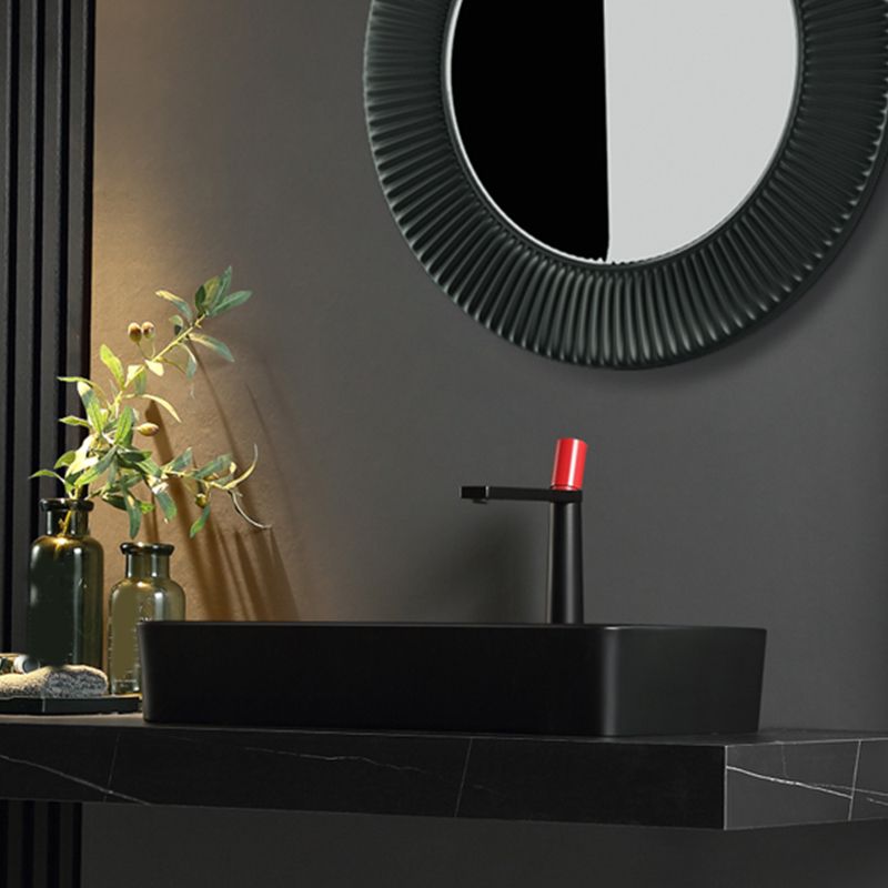 Modern Bathroom Sink Ceramic Oval White Basin Drain Assembly Bathroom Sink