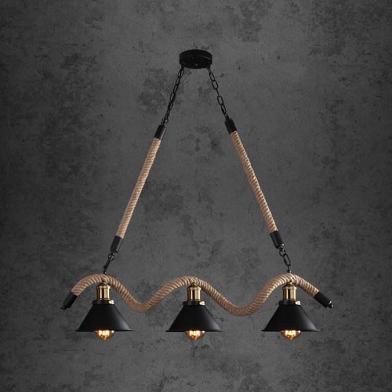 Industrial Geometric Island Pendant Lighting Metal Multiple-Light Island Lighting