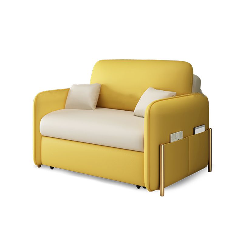 Pillow Back Futon Sleeper Sofa Faux Leather Sleeper Sofa with Storage