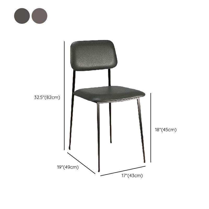 Contemporary Side Chair Metal Open Back Dining Room Chair for Home