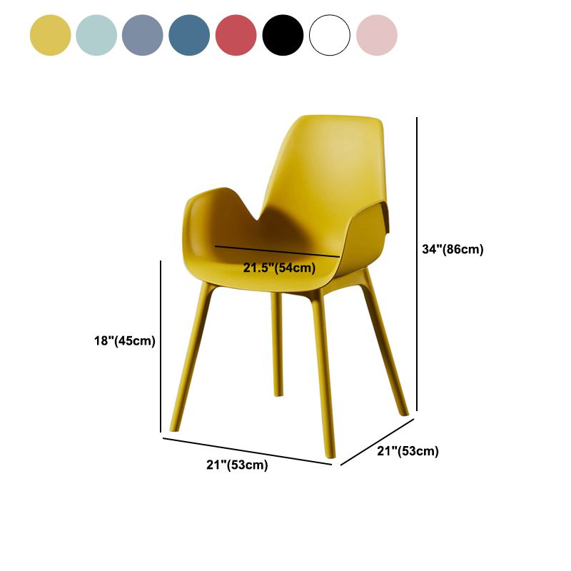 Modern Plastic Arm Chair Parsons Chair in Matte Finish for Kitchen