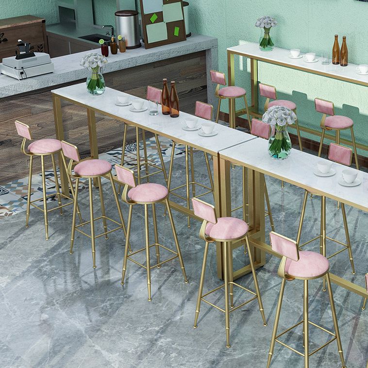 Glam Marble Bistro Bar Table with Rectangle Table Top Trestle Table - 41.3" H , Only Table