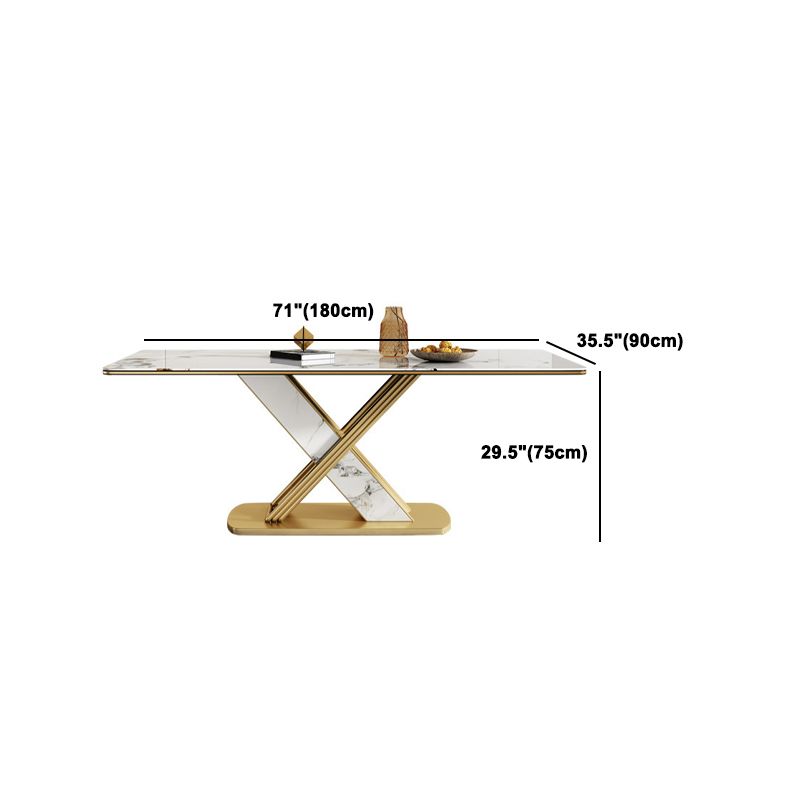 Luxurious Rectangle Dining Set 1/4/6/7 Pieces Sintered Stone Top Dinette Table Set