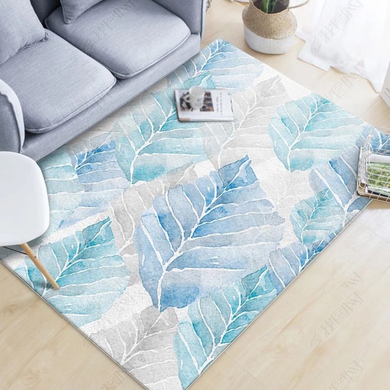 Multicolor Home Decoration Carpet Modern Plant Printed Area Rug Polyester with Non-Slip Backing Rug