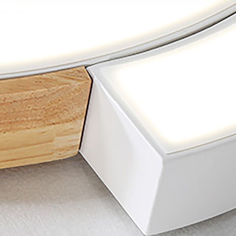 Wooden Flush Mount Ceiling Lighting Fixture Modern LED Ceiling Light for Dining Room