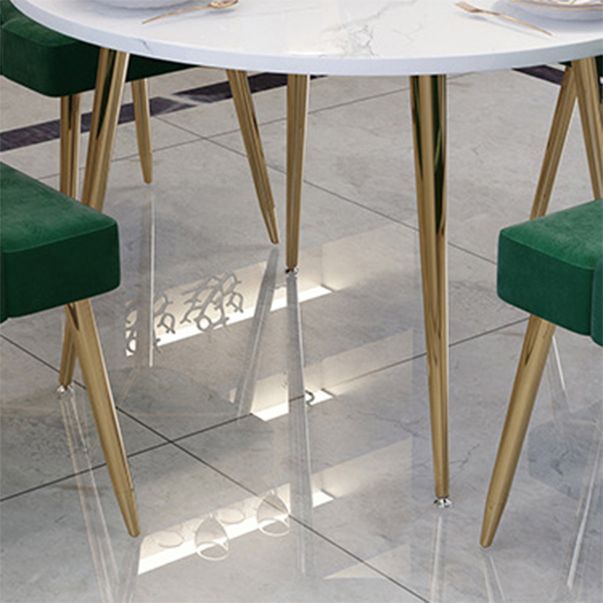 Nordic Glam Round Sintered Stone Table Set 1/3/5/7 Pieces Dining Set