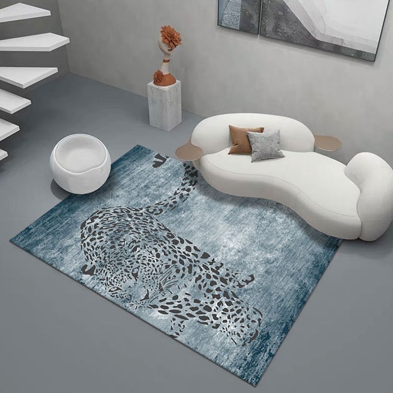 Funky Leopard Pattern Area Rug Modern Individuality Carpet Non-Slip Backing Rug for Home Decoration