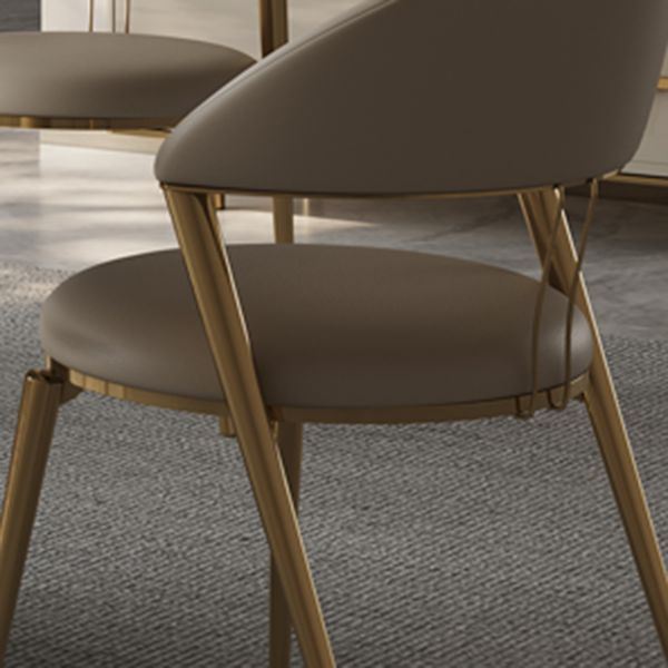 Upholstered Side Chair Nordic Style Open Back Armless Chair in Grey