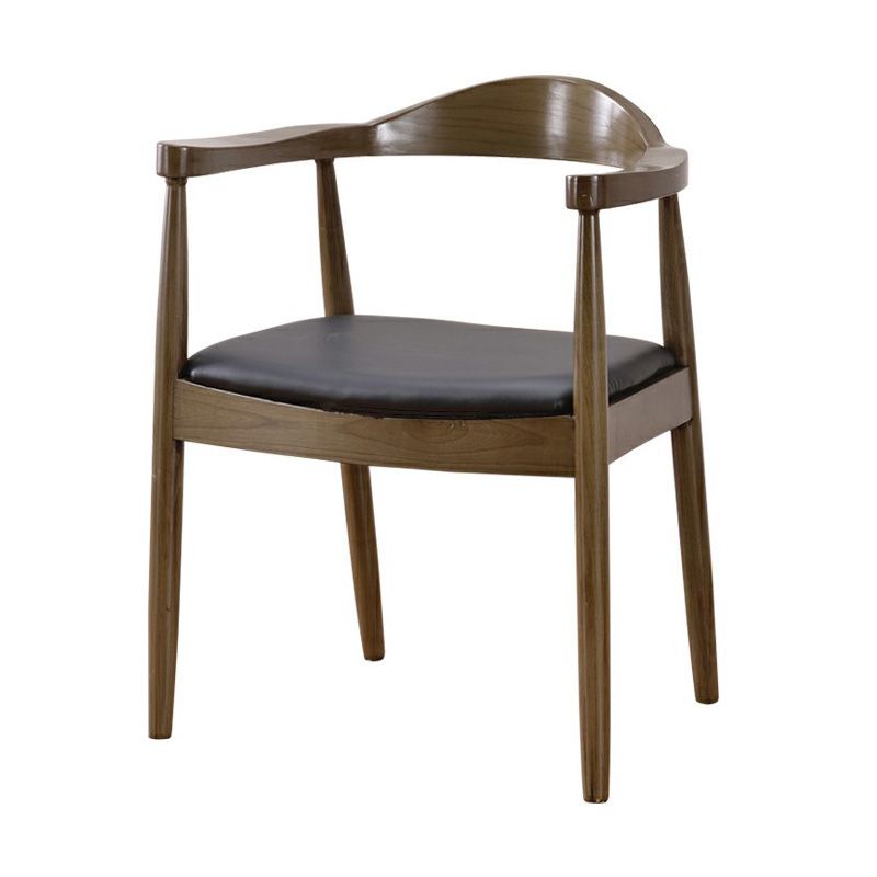 Chaise de salle à manger en bois de style scandinave, chaise d'appoint à dossier ouvert avec bras