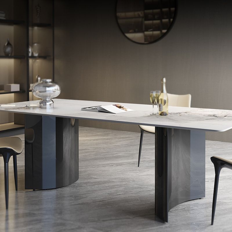 Modern 1/2/3/4/7 Pieces Rectangle Dining Set Sintered Stone Top Dinette Table Set