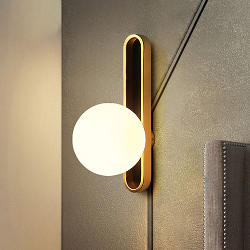 Industrielle Kugel Wandlampe 1 Licht klares Verleumdung/weißer Glaswandleuchte mit länglicher Rückplatte