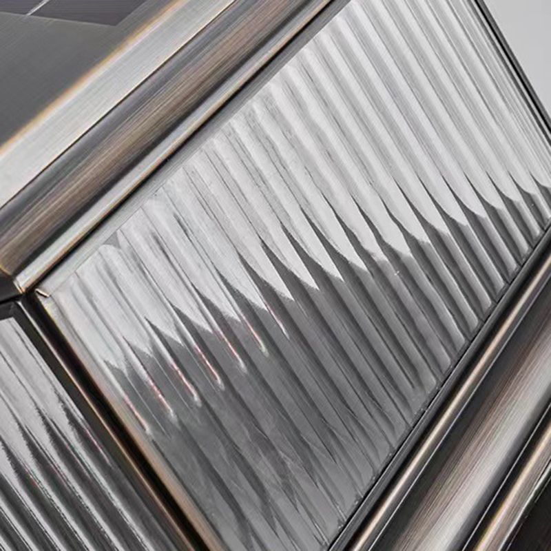 Metal Rectangle Shape Outdoor Lamp Modern Style 1 Light Solar Pillar Lights