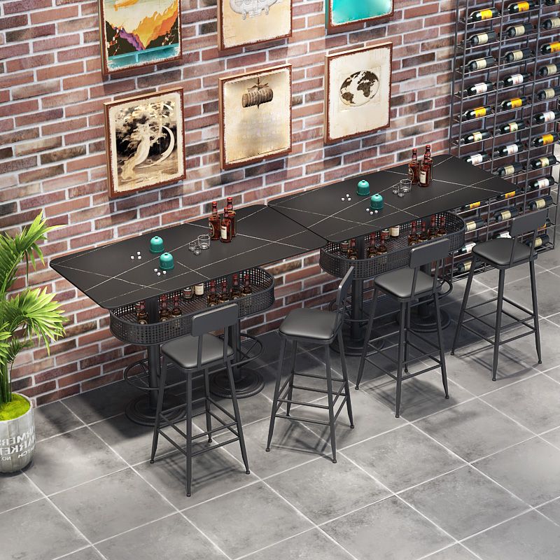 1/2/3/5 Pieces Contemporary Sintered Stone Pub Table Set Fixed Table Counter Table