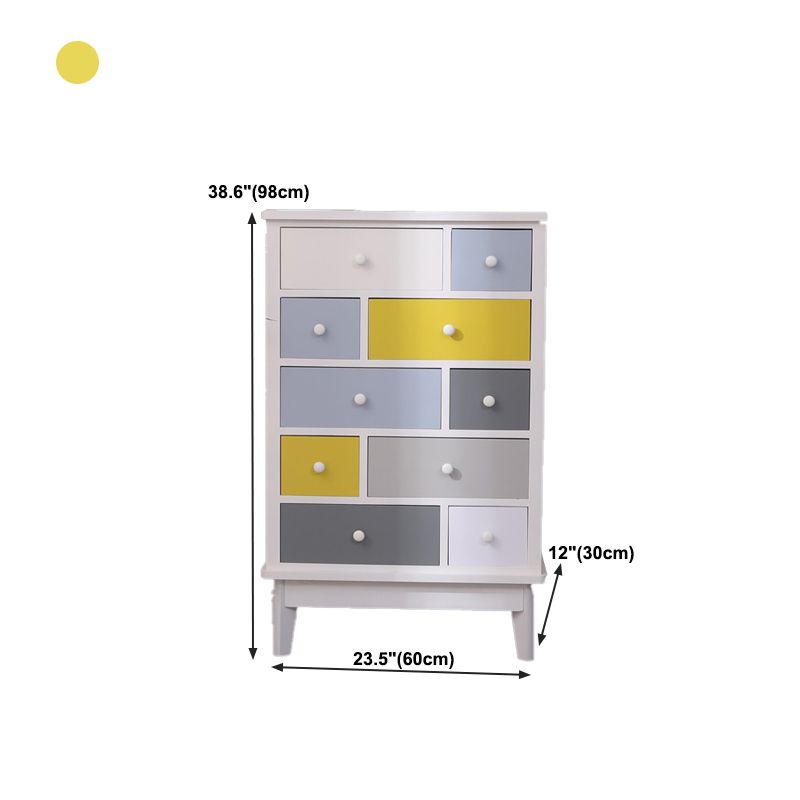 Modern Style Storage Chest Vertical Wood White Storage Chest Dresser with Drawers