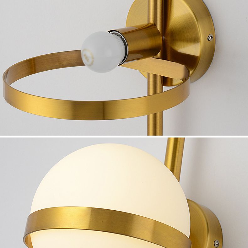 Noordse gecontracteerde postmodern sferisch 1 hoofd glasmateriaal witte wandlamp