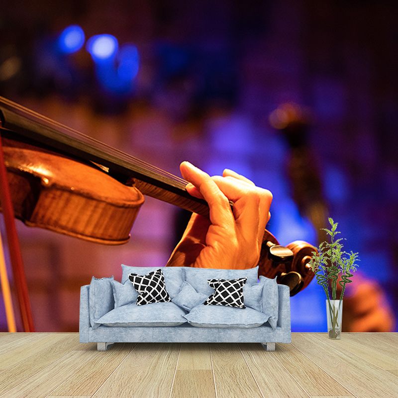 Guitar Violin Horizontal Photography Mural Decorative Eco-friendly for Dancing Room