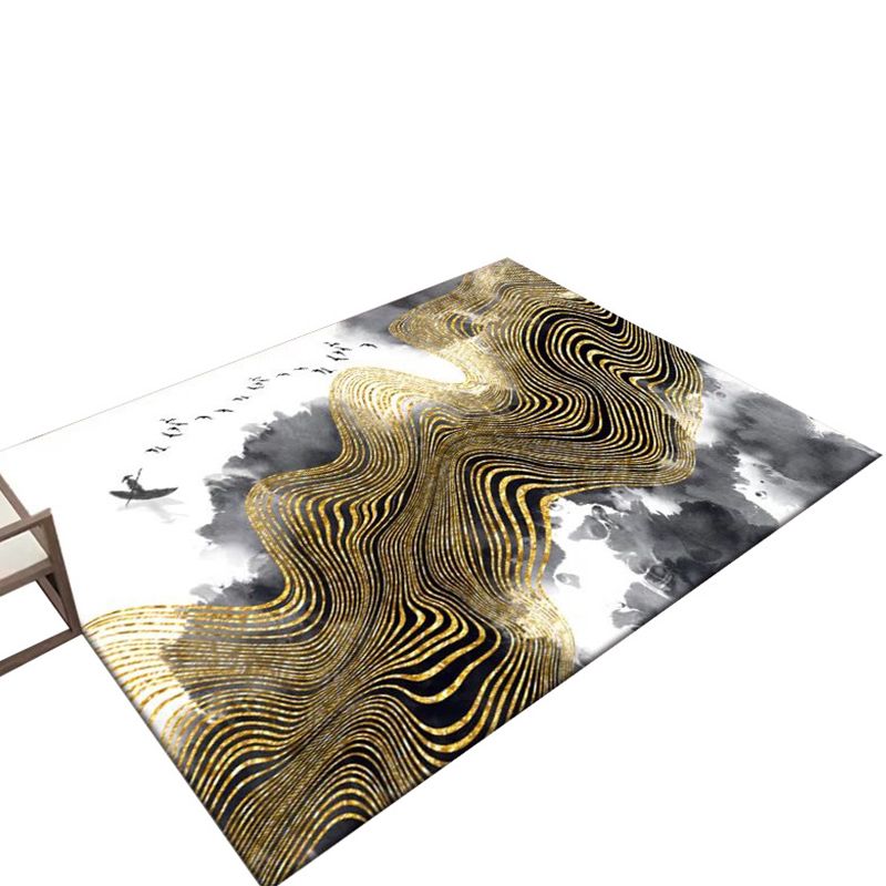 Tapis de tapis moderne gris foncé