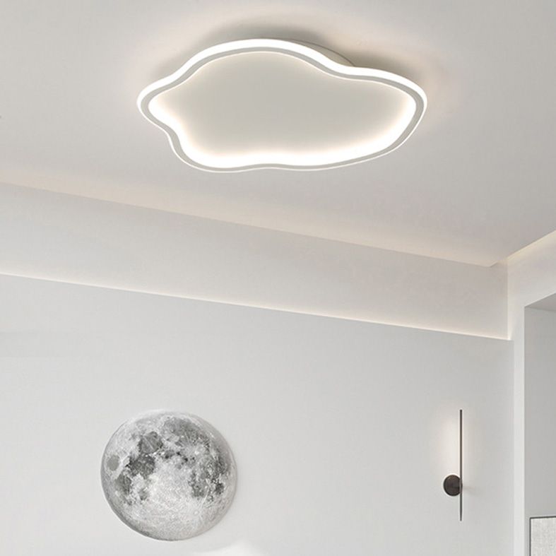 Unique Shaped LED Flush Mount Ceiling Light Fixture with Acrylic Shade for Living Room
