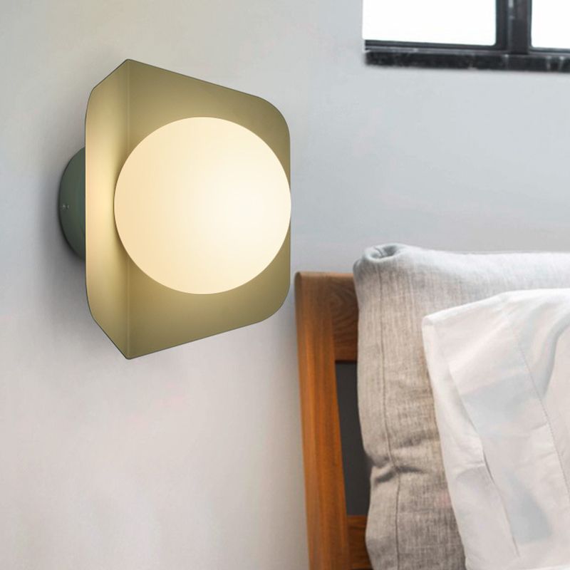 Modernism Globe Shaded Wall Light Macaron Lighting for Living Room