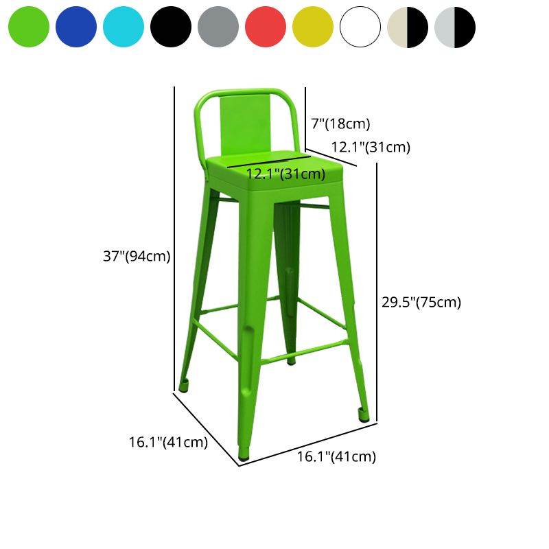 Industrial Footrest Iron Bar Stool Matte Finish Restaurant Stool