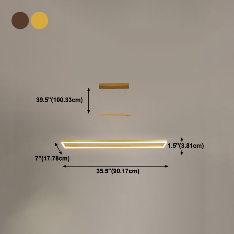Rectangle Shape Island Light Modern Style Metal 1 Light Island Lighting