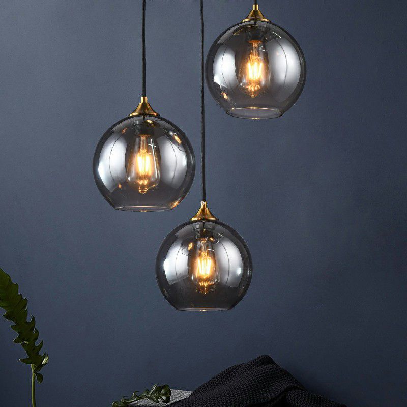 Postmodern Spherical Multi Ceiling Lamp Glass 3-Light Dining Room Suspension Pendant Light