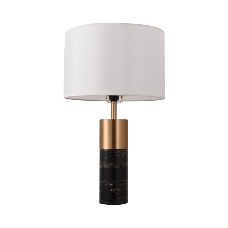 Tambre de la mesita de noche Babez 1 cabezal lámpara de soporte de noche posmoderna con pedestal de mármol en negro/blanco/gris