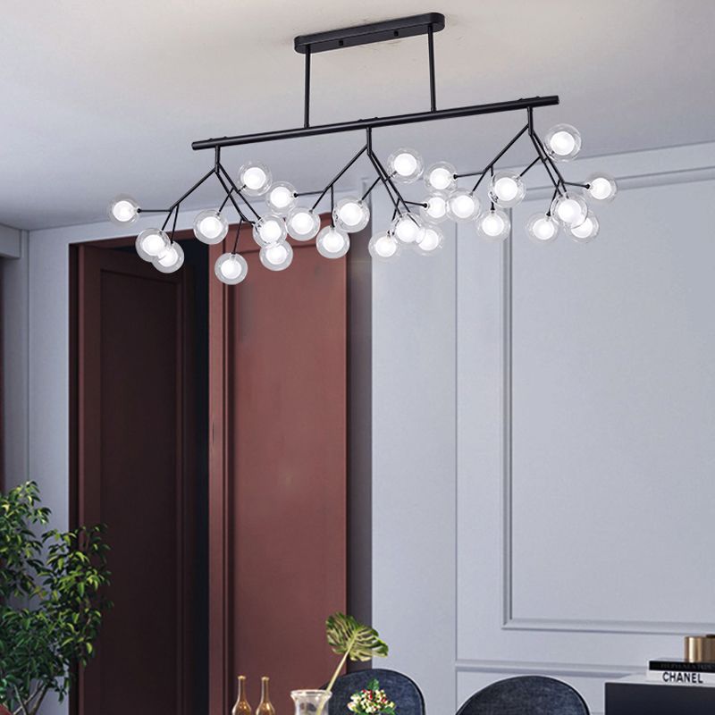 27-Lights Sputnik Shape Island Light Acrylic Chandelier Lamp for Dining Room