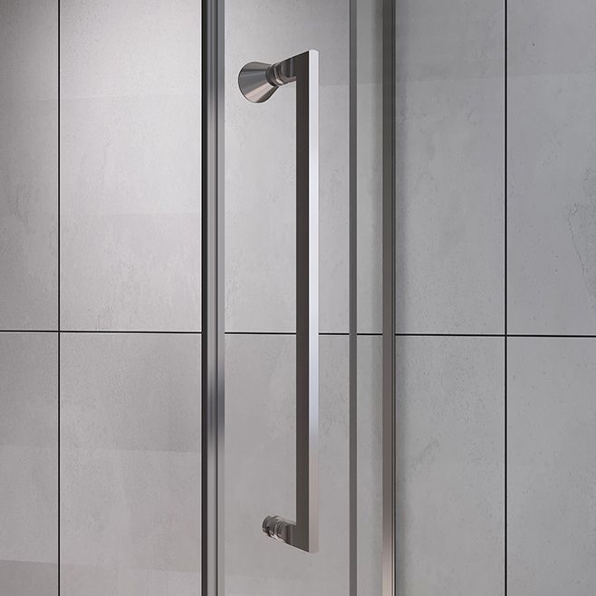 Contemporary Shower Stall Clear Neo-Angle Semi-Frameless Shower Stall