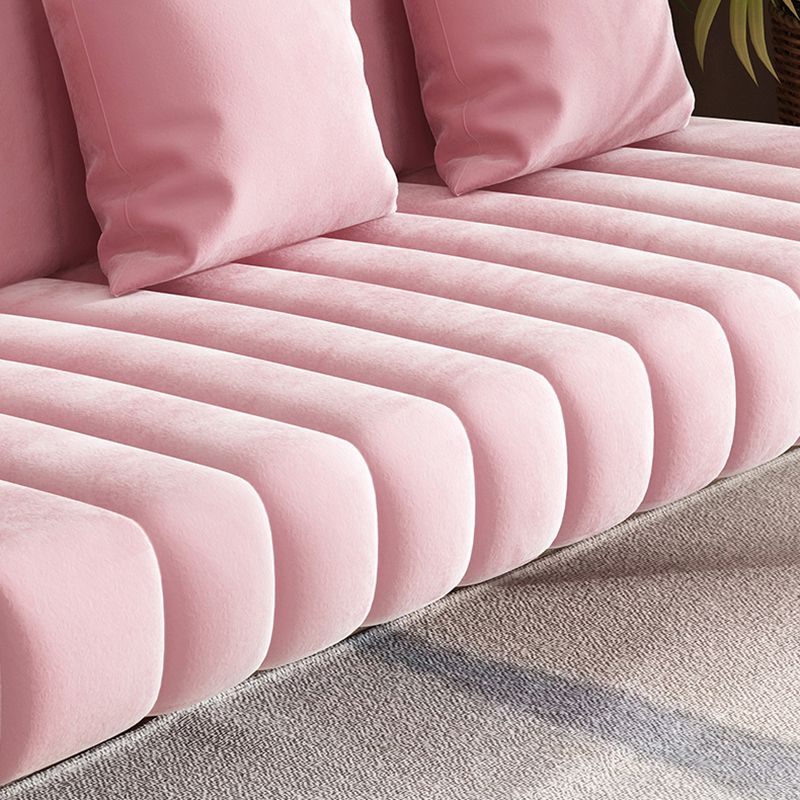 Modern Standard Metal Legs Sofa Macaroon Fabric Sofa for Apartment