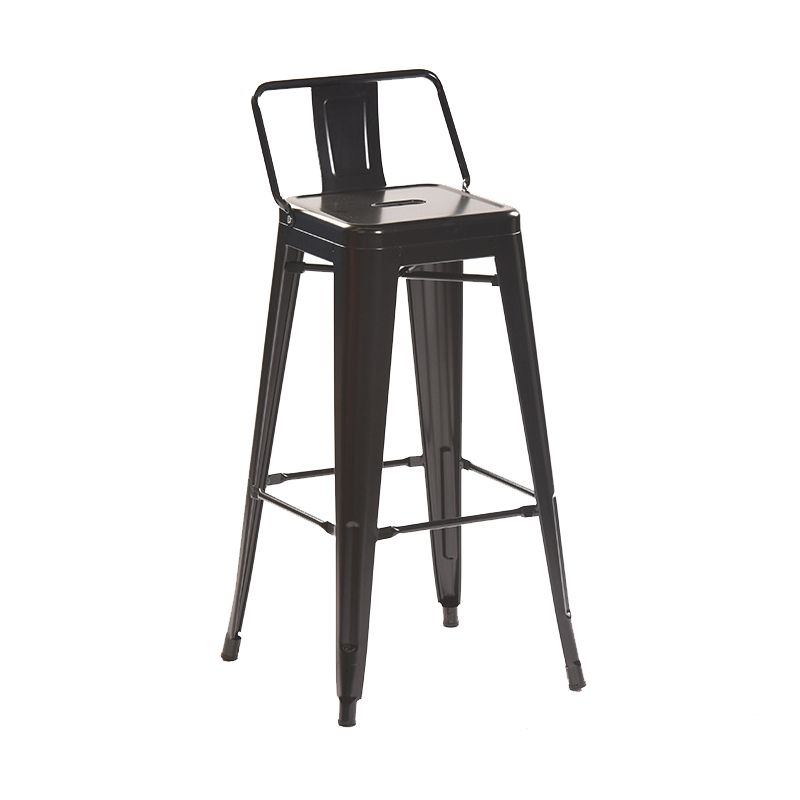 Industrial Style Metal Bar-stool Square Iron Seat Counter Stool for Kitchen Bar