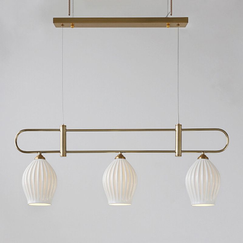 Drum Shape Metal Island Pendants Modern Style Multi Lights Island Pendant Lights