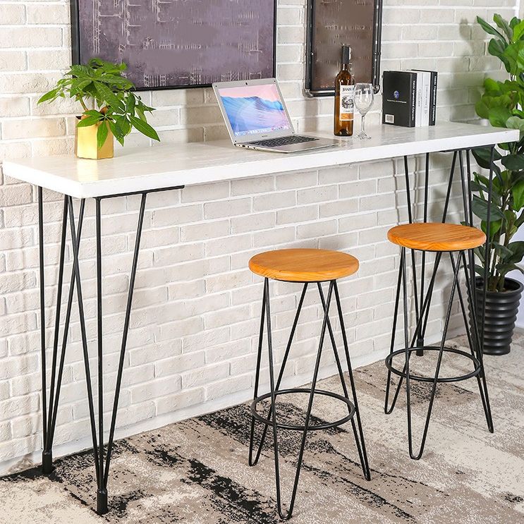 Modern Solid Wood Bar Dining Table Rectangle Bar Table for Kitchen