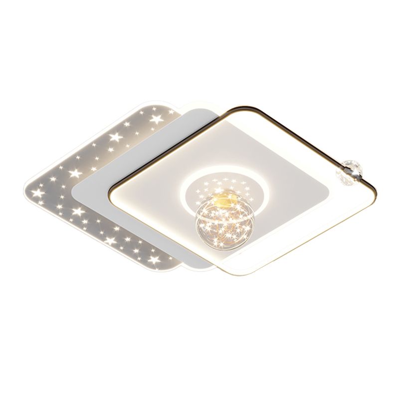 Geometric Shape Metal Flush Light Modern Style 5 Lights Flush Mount Fixture