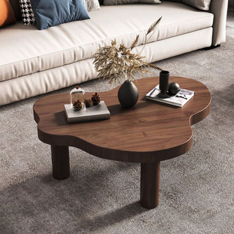 Nordic Style Free Shape Solid Wood 3 Legs Base Design Coffee Table