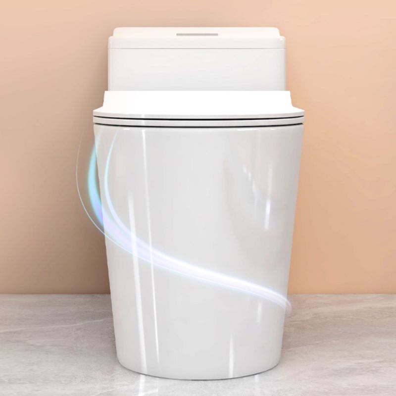 Modern Floor Mounted Toilet White Slow Close Seat Included Toilet Bowl for Washroom