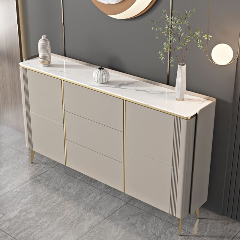 Classic Glam Storage Chest Stone Dresser with 3 Drawers , 12.87-inch Width