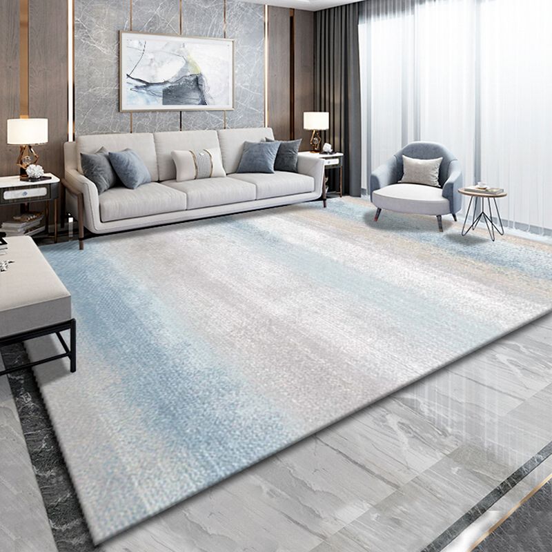 Grey Modern Area Carpet Geometric Pattern Polyester Area Rug Stain Resistant Area Rug for Home Decor
