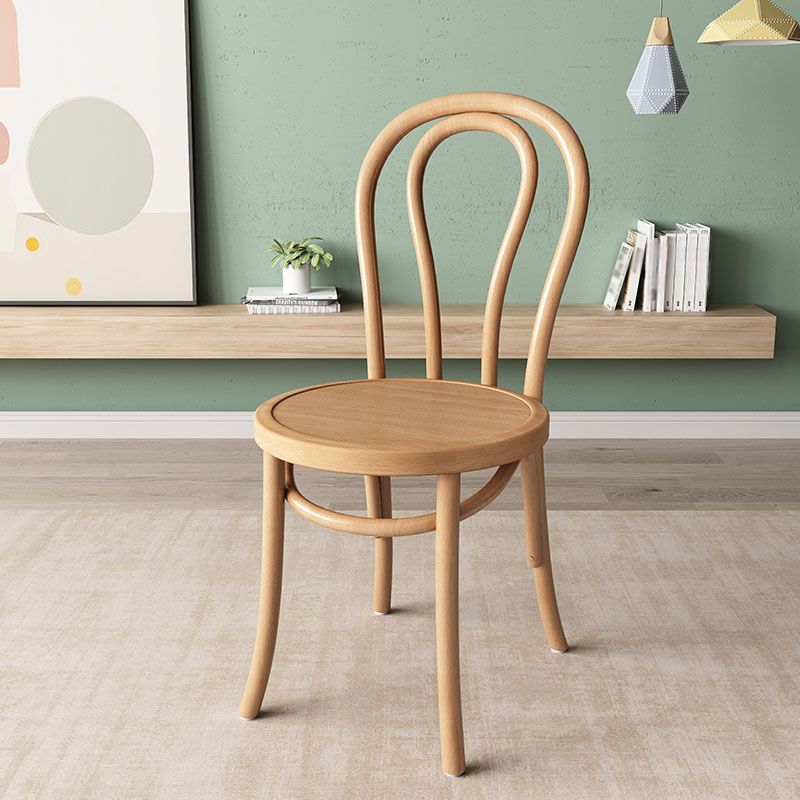Scandinavian Dining Room Armless Chair Wood Windsor Back Dining Side Chair